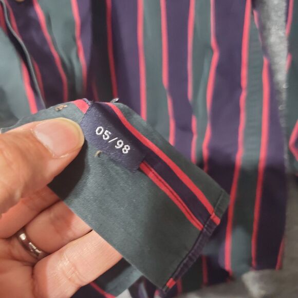 Vintage 90s Faconnable Shirt Large Mens Striped Albert Goldberg Button Down - Picture 4 of 12